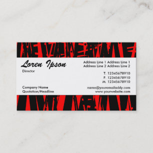 Centre Band 039 - Abstract Red and Black Business Card