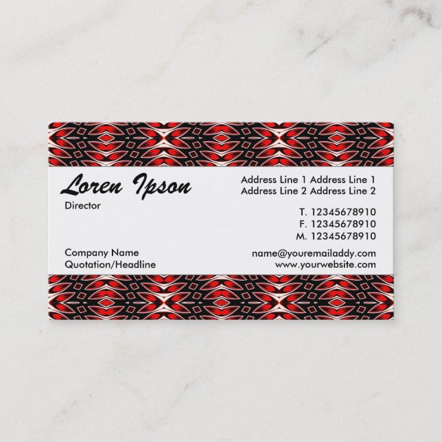 Centre Band 03 - Flame Pattern Business Card (Front)