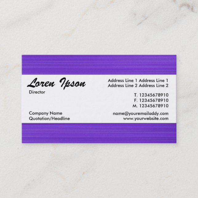 Centre Band 115 Business Card (Front)