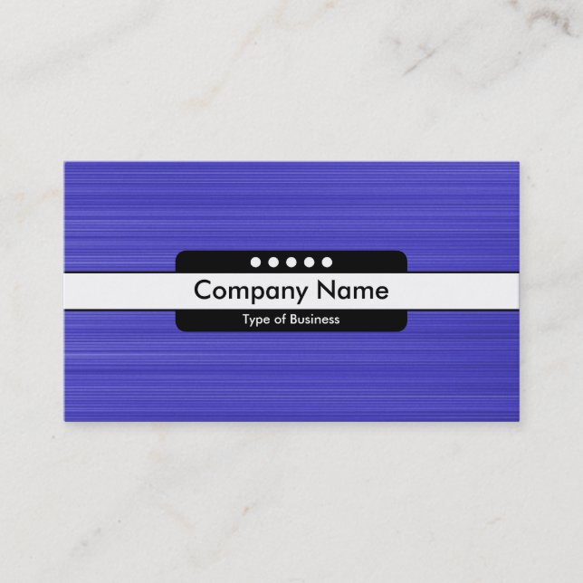 Centre Band 5 Spots - Brushed Blue Texture Business Card (Front)