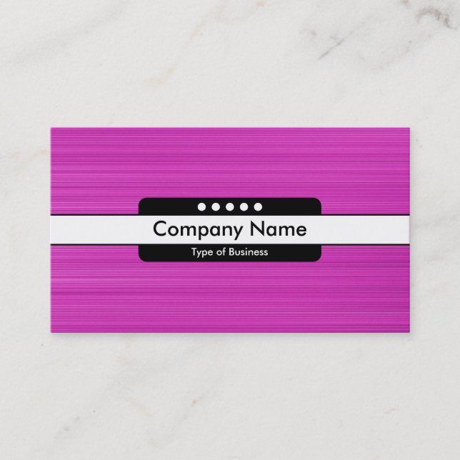 Centre Band 5 Spots - Brushed Magenta Texture Business Card (Front)