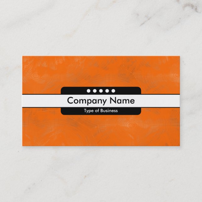 Centre Band 5 Spots - Brushy Orange Texture Business Card (Front)