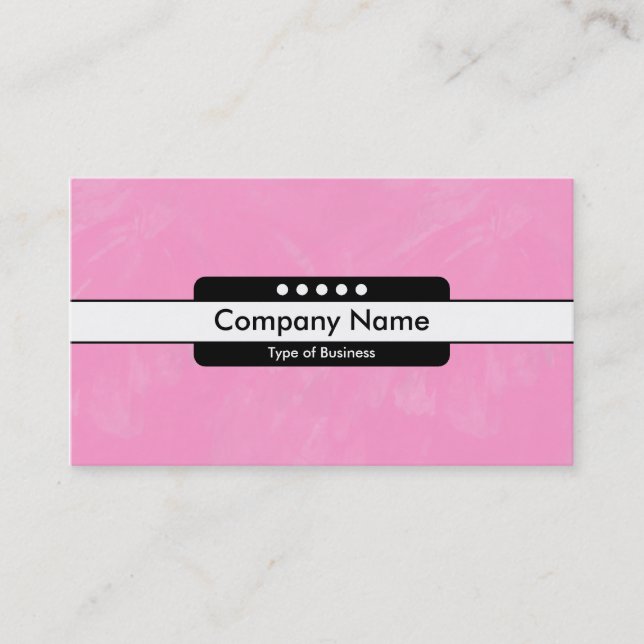 Centre Band 5 Spots - Brushy Pink Texture Business Card (Front)