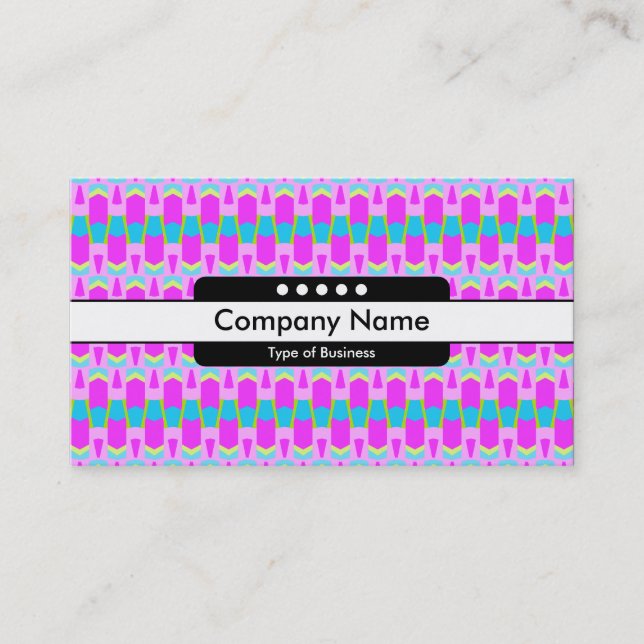 Centre Band 5 Spots - Colourful Geometric Business Card (Front)