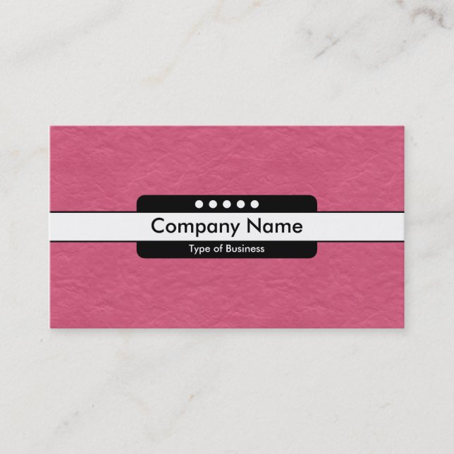 Centre Band 5 Spots - Crimson Paper Texture Business Card (Front)