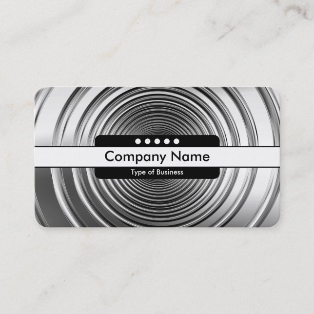 Centre Band 5 Spots - Long Spring B&W Business Card (Front)