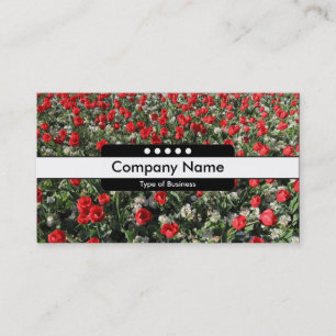 Centre Band 5 Spots - Red Tulips and Primroses Business Card