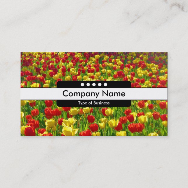 Centre Band 5 Spots - Sea of Tulips Business Card (Front)