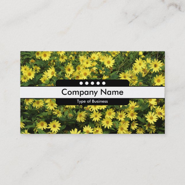 Centre Band 5 Spots - Yellow Daisies Business Card (Front)