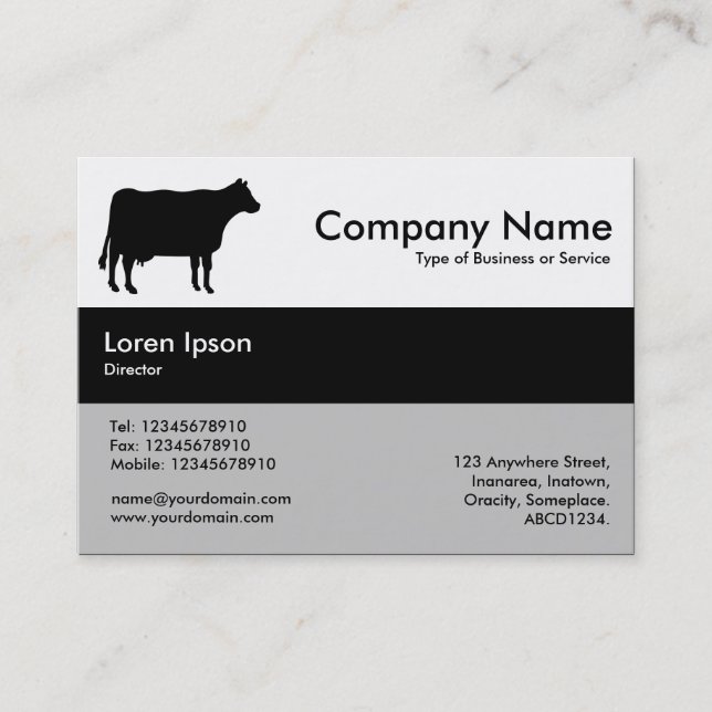 Centre Band Colours - Black - Cow Business Card (Front)