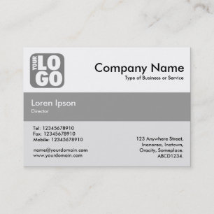 Centre Band Colours - Grey - Your Logo Business Card