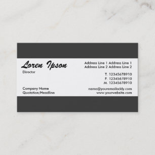 Centre Band - Dark Grey (333333) Business Card