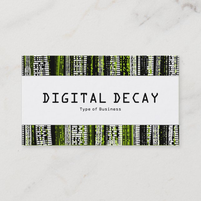 Centre Band  - Digital Decay - Martian Green Business Card (Front)
