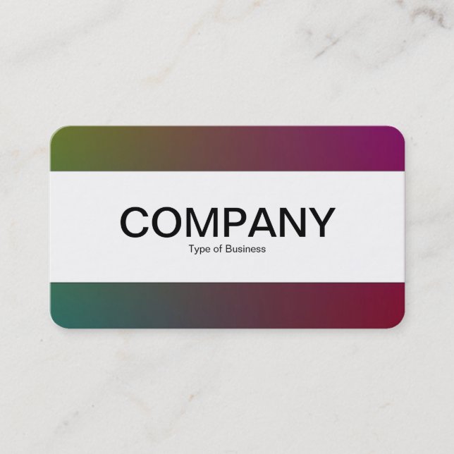 Centre Band (edged) - Gradient Y,M,B,R, Dark Business Card (Front)