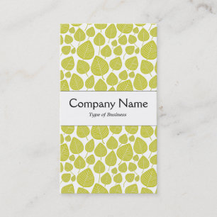 Centre Band - Leaves - Banana Yellow on White Business Card