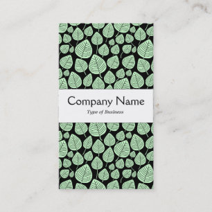 Centre Band - Leaves - Ghost Green on Black Business Card