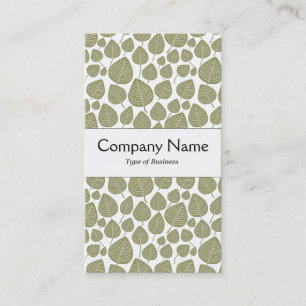 Centre Band - Leaves - Khaki on White Business Card