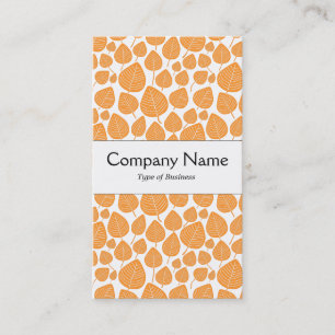 Centre Band - Leaves - Light Orange on White Business Card