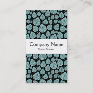 Centre Band - Leaves - Lt Blue Green on Black Business Card