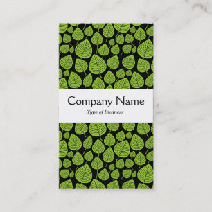 Centre Band - Leaves - Martian Green on Black Business Card