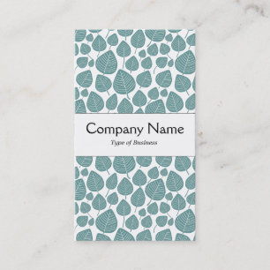 Centre Band - Leaves - Ocean Green on White Business Card