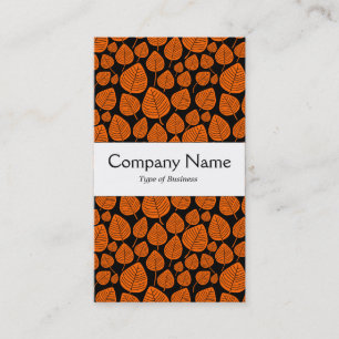 Centre Band - Leaves - Orange on Black Business Card