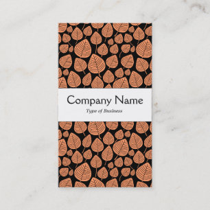 Centre Band - Leaves - Peach on Black Business Card