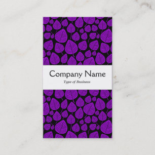 Centre Band - Leaves - Purple on Black Business Card