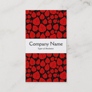 Centre Band - Leaves - Red on Black (Gold) Business Card