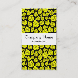 Centre Band - Leaves - Yellow on Black Business Card