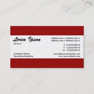 Centre Band - Maroon (990000) Business Card