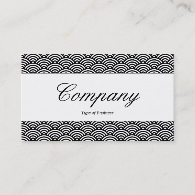 Centre Band - Script - Fish Scale Pattern Business Card (Front)