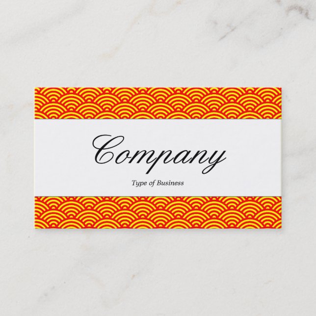 Centre Band - Script - Fish Scale Pattern Business Card (Front)