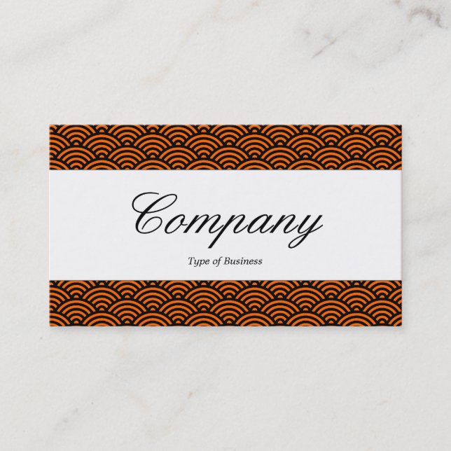 Centre Band - Script - Fish Scale Pattern Business Card (Front)