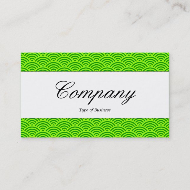 Centre Band - Script - Fish Scale Pattern Business Card (Front)