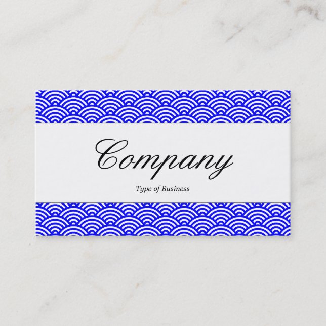 Centre Band - Script - Fish Scale Pattern Business Card (Front)