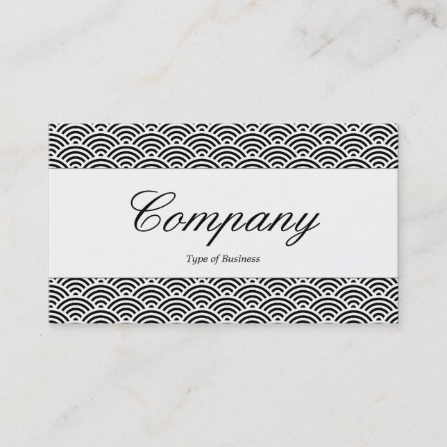 Centre Band - Script - Fish Scale Pattern Business Card (Front)