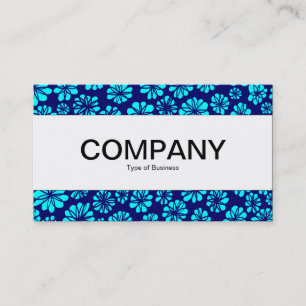 Centre Band  - Shades of Blue Floral Business Card