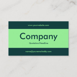 Centre Band v2 - Mint Green with Dark Green Business Card