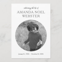 centre circle photo memorial invitation