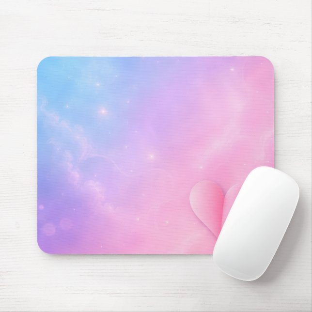 Centre Fold Heart with Stars Mouse Pad (With Mouse)