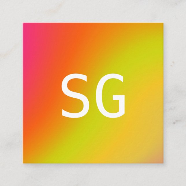 Centre Initials - Square - Soft Colours Business Card (Front)