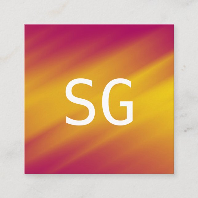 Centre Initials - Square - Soft Ripples Square Business Card (Front)