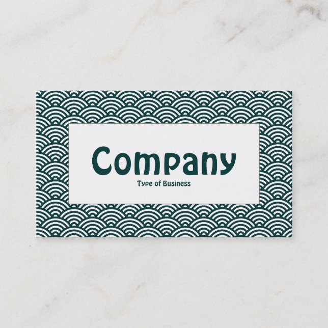 Centre Label - Fish Scale - Dark Green & White Business Card (Front)
