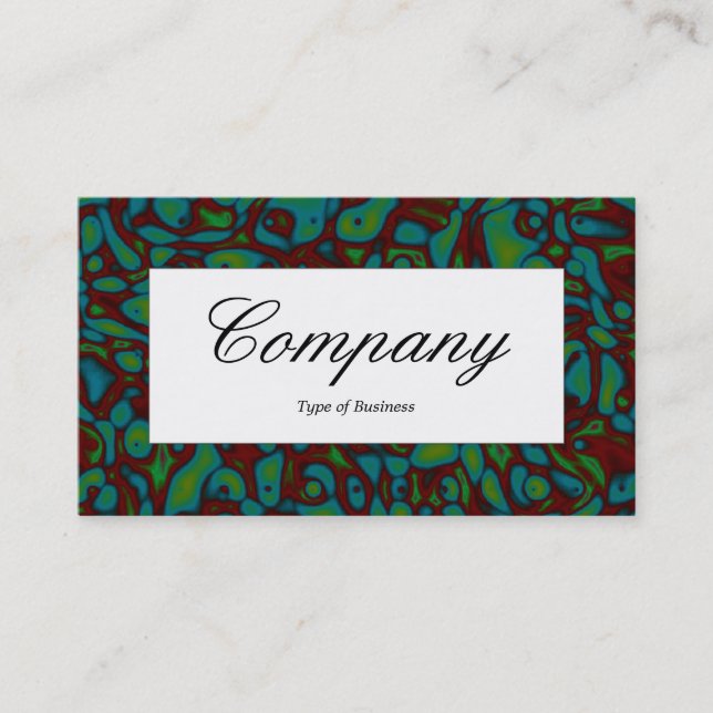 Centre Label - Green Marbling Business Card (Front)
