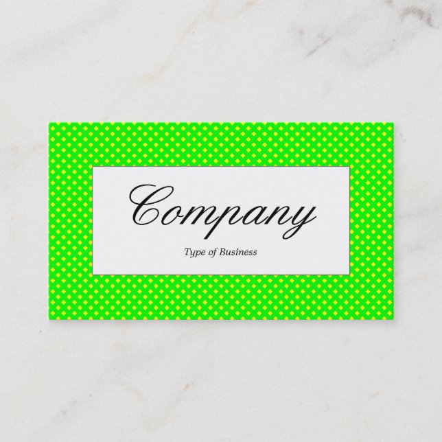 Centre Label - Green Net Texture Over Yellow Business Card (Front)