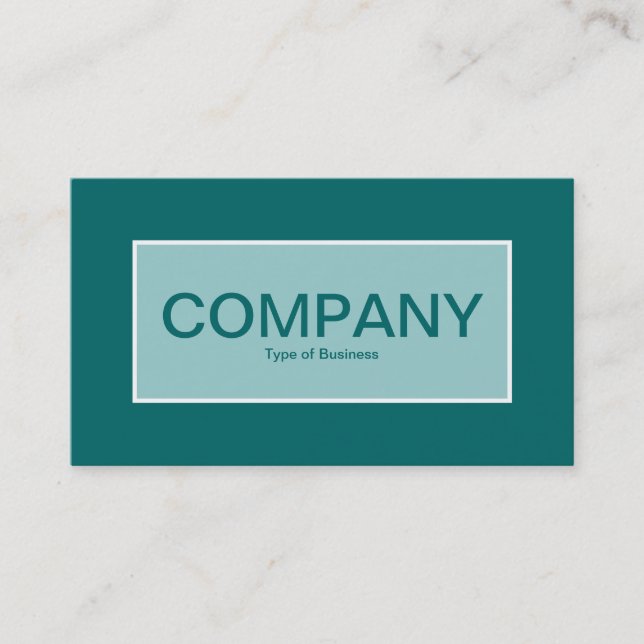 Centre Label II - Light Blue Green with Teal Business Card (Front)