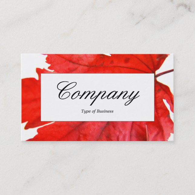 Centre Label - Japanese Maple Leaf Business Card (Front)