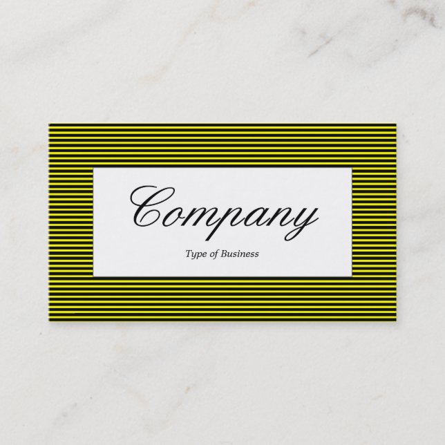 Centre Label - Lined Pattern - Black and Yellow Business Card (Front)