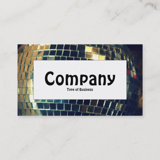 Centre Label - Mirror Ball Business Card (Front)